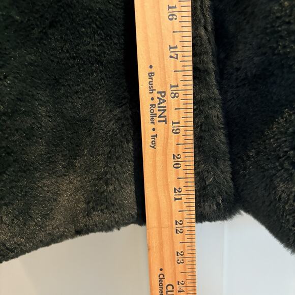 JouJou Faux Fur Jacket Coat Women Medium Forest Green So Soft Cozy Boho Preppy - Picture 6 of 12